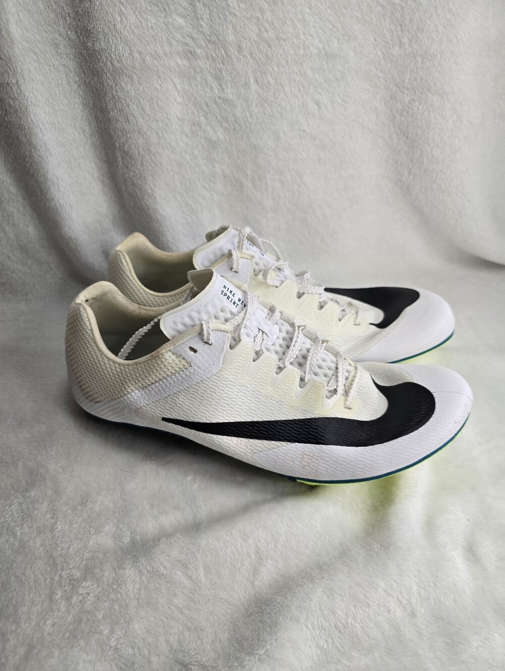 Nike Zoom Rival Sprint Track And Field Spikes Shoes White Men's Size 10.5
